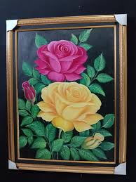 Gambar lukisan bunga tulip sederhana hd download now 50 contoh gamba. Jual Lukisan Bunga Mawar Dengan Frame 2 Di Lapak Yuumna Store Bukalapak