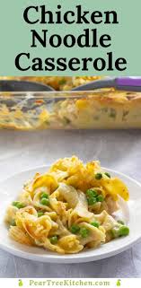 Chicken Noodle Casserole Egg Noodles With Chunks Of Chicken In A Creamy Sauce Baked Under A Bla In 2020 Chicken Noodle Casserole Can Chicken Recipes Noodle Casserole