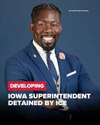 ICE agents detained Des Moines Public School District superintendent Dr. Ian Roberts on Friday, according to the school board chair. Details at the link in bio.