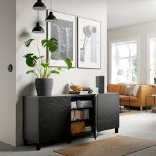 Gorgeous meuble bas ikea salon charmant meubles besta ikea ikea, source:usaginoheya.com. Besta Combinaison Rangement Portes Brun Noir Laxviken Noir 180x40x74 Cm Ikea