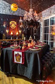 Harry Potter Table Decor Ideas Entertaining Diva From House To Home Harry Potter Table Harry Potter Halloween Party Harry Potter Decor