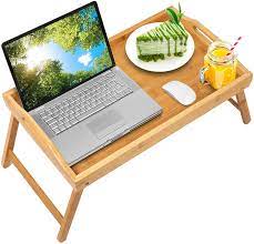 large size laptop bed tray table, sopownic laptop desk for bed, portable lap desks with tablet groove. Amazon Com Bed Tray Table With Folding Legs Serving Breakfast In Bed Or Use As A Tv Table Laptop Computer Tray Snack Tray With Moso Natural Bamboo By Artmeer Kitchen Dining