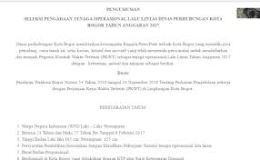 1.500.000 harap cantumkan dalam surat lamaran info loker dari website lokercirebon.com, agar surat lamaran kalian dapat di seleksi & proses oleh hrd.pertamina cari di antara 18.300+ lowongan kerja terbaru di indonesia dan di luar negeri gaji yang layak pekerjaan penuh waktu, sementara dan. Lowongan Kerja Dinas Perhubungan Kota Bogor Cute766