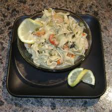 Shrimp, crab and lobster linguine with white sauce. Creamy Seafood Noodles Recipe Allrecipes