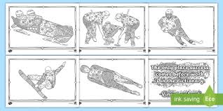 The olympic flame and torch relay, with a coloring page of the torch from the sydney olympics in 2000. Winter Sports Mindfulness Coloring Sheets Teacher Made
