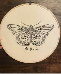 Not Mine Just Something I Want To Do Putting It Here To Save Storage Though Embroidery Craft Harry Styles Butterfly Embroidery Inspiration