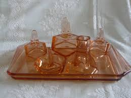 Simply browse an extensive selection of the best dressing glass table and filter by best match or price to find one that suits you! Art Deco Pink Glass Dressing Table Set