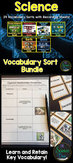 Science Vocabulary Sort Bundle Science Vocabulary Science Bundle Vocabulary