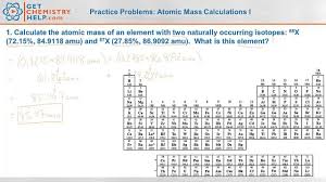 Calculating Average Atomic Mass Worksheet Chemistry Practice Problems Atomic Mass Calculations I In 2020 Atom Worksheets Relative Atomic Mass