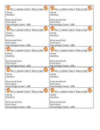 Blank Accelerated Reader Goal Cards Accelerated Reader Accelerated Reading Acceleration
