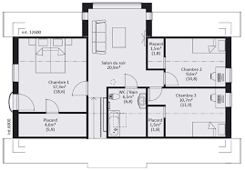 Plan 2 Chambres Salon Cuisine Douche House Plans How To Plan Floor Plans
