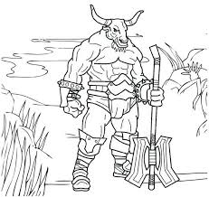 Pin By Pengadaan Indonesia On Minotaur Coloring Pages The Minotaur Cartoon Coloring Pages Greek Myths