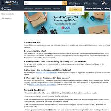 We did not find results for: Bonus 10 Gift Card When You Spend 60 Or More At Amazon Sg Uob Cards Cheapcheaplah
