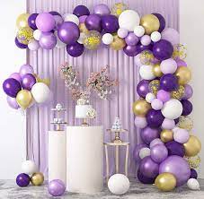 Buy 129pcs Purple Balloons Garland Arch Kit Light Pastel Purple Gold White Balloons Confetti Latex Metallic Balloons For Women Birthday Baby Shower Wedding Party Decorations Supplies Online In Usa B09957gmqz