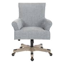 Osp Home Furnishings Megan Mist Fabric Office Chair With Grey Wash Wood Blue Cheap Dining Room Chairs Home Furniture