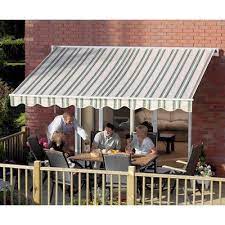 Aleko 10 8 Feet Retractable Patio Awning Multistripes Green 3m X 2 5m 339 00 Patio Awning Garden Awning Sun Awnings