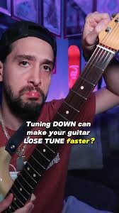 Did you know tuning down can make your guitar out of tune faster? Tuning  'Up' tightens the strings and fixes the knobs, making your guitar stay  tuned longer. Tuning 'Down' loosens them, making your ...