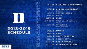 November is one of the busiest times in sports and the college basketball regular season schedule does a great job of publicizing matchups early on. Duke Women S Basketball Announces 2018 19 Non Conference Schedule Duke Report