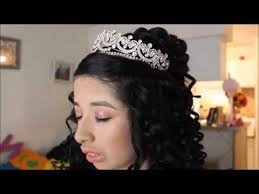 In latin american areas, it is the celebration of a girl's birthday when she is fifteen years old. My Sister S Trial Quinceanera Hairstyle Curly Half Updo Livmakeup Youtube