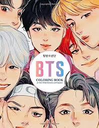 Download Bts Coloring Book For Stress Relief Happiness And Relaxation ë°©íƒ„ì†Œë…„ë‹¨ For Army And Kpop Lovers