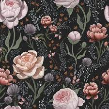 Anewall Rose Le Soir Dark Floral Removable Wallpaper Kathy Kuo Home Great removable wallpaper can transform your space without a big commitment. anewall rose le soir dark floral removable wallpaper