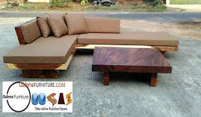 Penyedia jasa layanan produk furniture. Jual Kursi Sudut Kayu Trembesi Solid Minimalis Modern