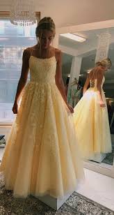 Fashion Ball Gown Double Straps Yellow Prom Dress Gaun Untuk Acara Gaun Formal Baju Tari