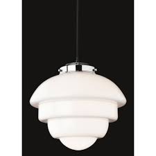 It's not too shiny and has a softer look that fits many modern interior designs. Firstlight 4947ch Art Deco Single Light Polished Chrome Ceiling Pendant With White Opal Glass Shade Castlegate Lights