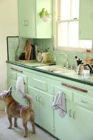 This Looks Like My First Houses Vintage Kitchen In Glendale California I Ended Up Painting It Yellow Green Kitchen Cabinets Retro Kitchen Mint Green Kitchen