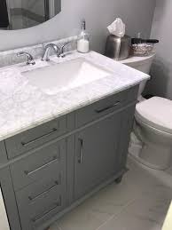 Home Decorators Collection Sonoma 36 In W X 22 In D Bath Vanity In Pebble Grey With Carrara Marble Top With White Sinks 8105100240 The Home Depot Home Depot Bathroom Vanity