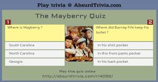 Displaying 162 questions associated with treatment. The Mayberry Quiz