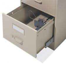 The typical office vertical file cabinet is 28½ inches deep and the drawer holds 27 inches of files. Global 4 Drawer Letter Size Vertical Lock Metal File Cabinet In Designer White 25 401 Dwt