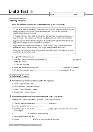 Burlington books 1 eso test. Unit 2 Test 1