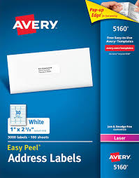 Use the avery software code to find the matching template and download for free. Avery Easy Peel White Address Labels 5160 Avery Online Singapore