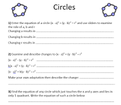The equation of the circle is usually in the an example of the general equation of the circle is: Circles With Geogebra Geomaths