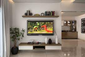 Ideally, the wall design should be aesthetically pleasing and simultaneously soothe the eyes. Get Entertained In Style With This Space Saving Floating Tv Unit Interiors Interiordesign Decor Homedeco Living Room Tv Unit Space Saving Floating Tv Unit