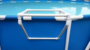 Pvc Tray Holder For Intex Metal Frame Pool I Should Patent This Pvc Pool Diy Pool Table Pool Accessories