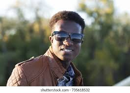 Handsome Young Black Man Sunglasses Leather Stock Photo 735618532
