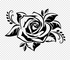 Tato tribal bunga mawar hitam. Gambar Stensil Desain Putih Satu Warna Bunga Png Pngwing
