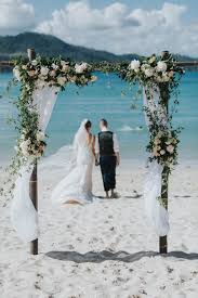 Stunning Floral Arch For Beach Wedding On Hamilton Island Hamilton Island Wedding Romantic Beach Wedding Island Weddings
