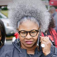 Big Gray Hair Done Right Gray Hair Beauty Gorgeous Gray Hair Natural Hair Styles For Black Women