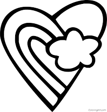 Learn a new fact about rainbows and have fun coloring in this cute rainbow coloring page. Rainbow Heart Coloring Page Coloringall