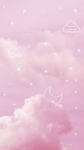 Blue clouds and white sky, moon, sunrise, cyan, turquoise, aesthetic. Fluffy Cloud Aesthetic Light Pink Background Novocom Top