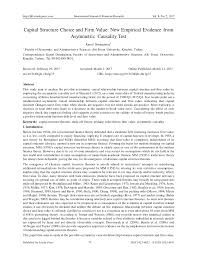 For privacy act and paperwork reduction act notice, see the separate instructions. Pdf Capital Structure Choice And Firm Value New Empirical Evidence From Asymmetric Causality Test