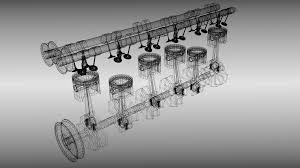 Animated Six Cylinder Engine 3d Model Animation Cylinder 3d Model