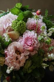 Pink & green bouquet of origami paper flowers for your loved one or special occasion. Beautiful Pink And Green Floral Arrangement Love The Strawberries Flower Arrangements Flowers Love Flowers
