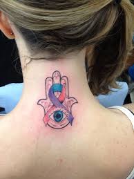 Purple ribbon symbolizes thyroid cancer, pancreatic cancer, testicular cancer as well as other violence against animal and human. Pin On Tatsss And Piercings