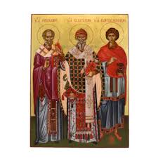 Ikona Svyatyh Spiridona Pantelejmona I Nikolaya Saint Spyridon Church Official Eshop