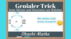 Kürzen heißt, die einteilung oder stückelung eines bruches zu vergröbern. Kurzen Und Erweitern Von Bruchen Genialer Trick Beim Kurzen Und Erweitern Von Bruchen Mathe Tricks Genial Ein Mathe Tricks Mathematik Lernen Mathe Bruche