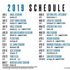New 2019 Supercrosslive Schedule Has Officially Been Posted Under Each Date It Has Whether It Is An East Or Wes Centurylink Field Angel Stadium Daytona Beach